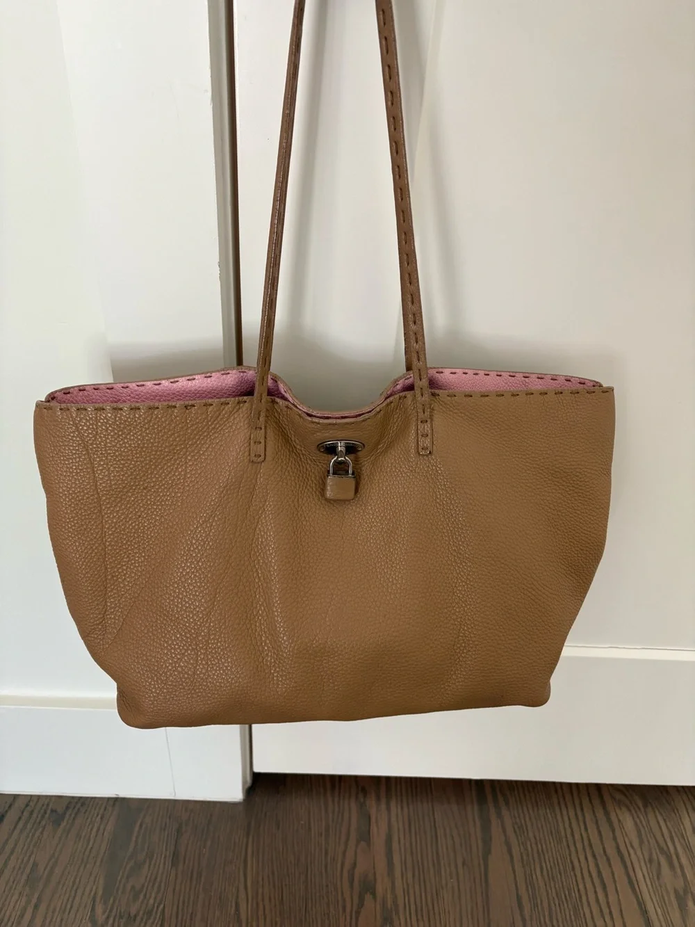 FENDI Soft Leather Tote Bag in Tan - Classic Everyday Carry